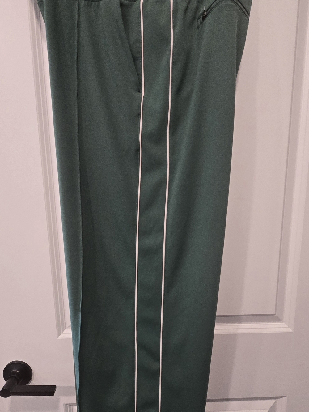 Athleta Venice High Rise Wide Leg Track Pant Discontinued Colorway Green White
